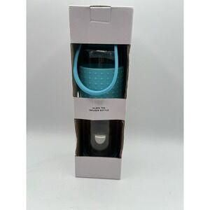 Brouk & Co 18.5 Oz Glass Tea Infuser Travel Mug W/ Strainer & Nylon Sleeve blue